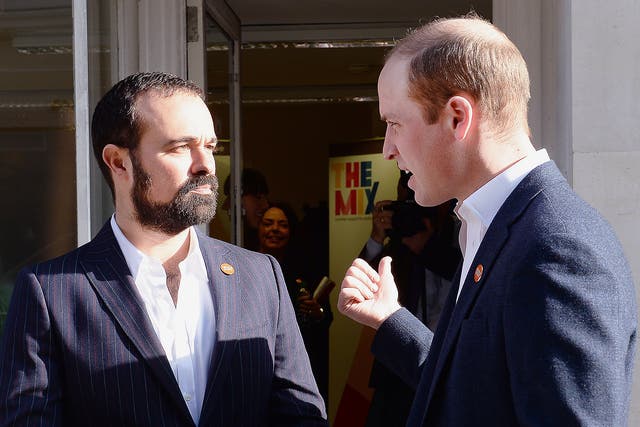 Evgeny Lebedev with Prince William at the launch of the Centrepoint Helpline. The owner of ‘The Independent’ was able to tell the Prince our Homeless Helpline Appeal had raised ?3.25m