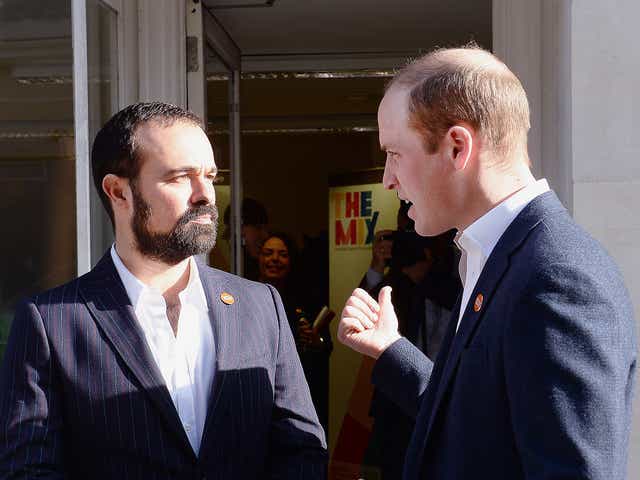 Evgeny Lebedev with Prince William at the launch of the Centrepoint Helpline. The owner of ‘The Independent’ was able to tell the Prince our Homeless Helpline Appeal had raised £3.25m