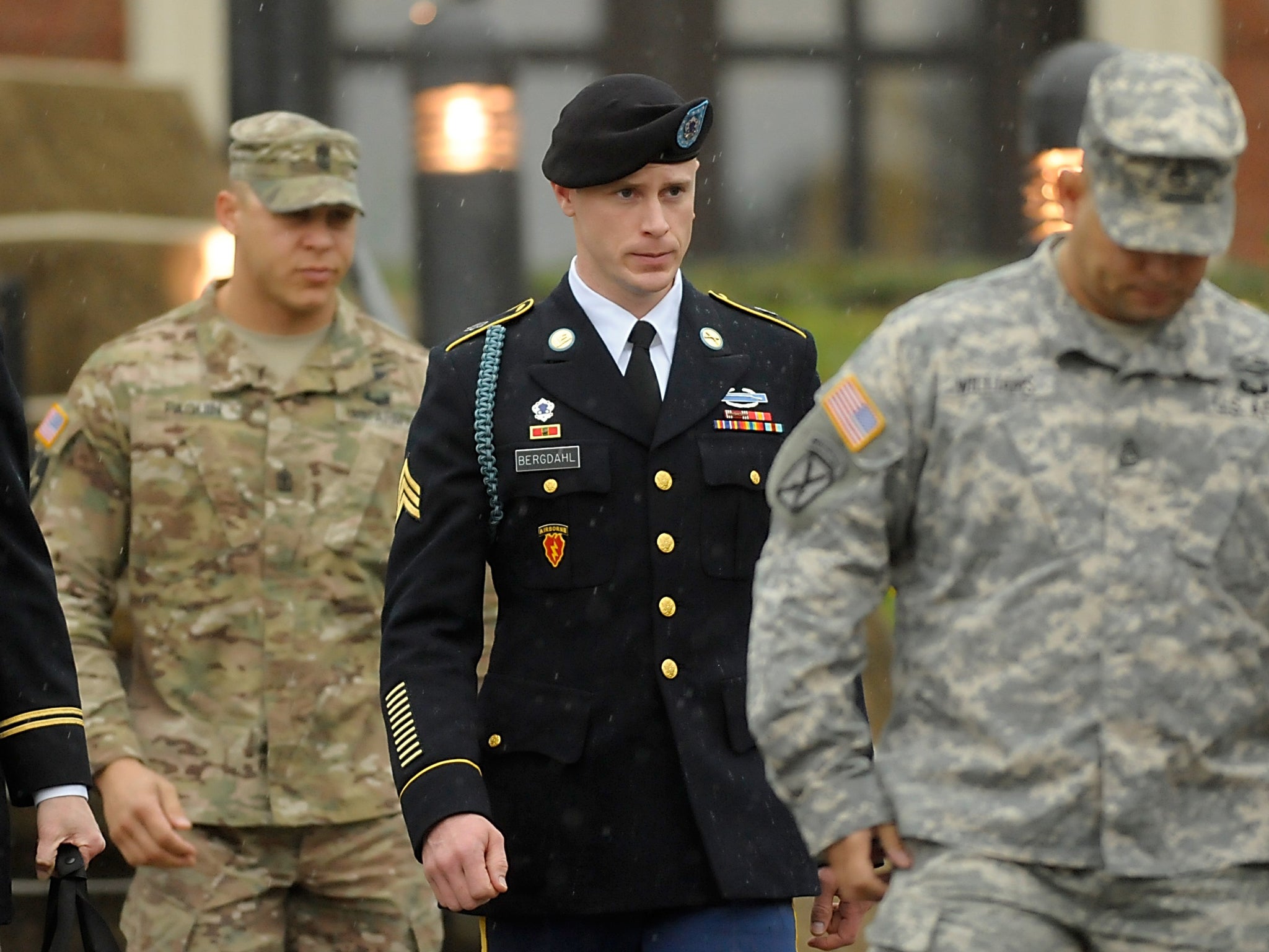 Bergdahl leaves a military courthouse after a December hearing