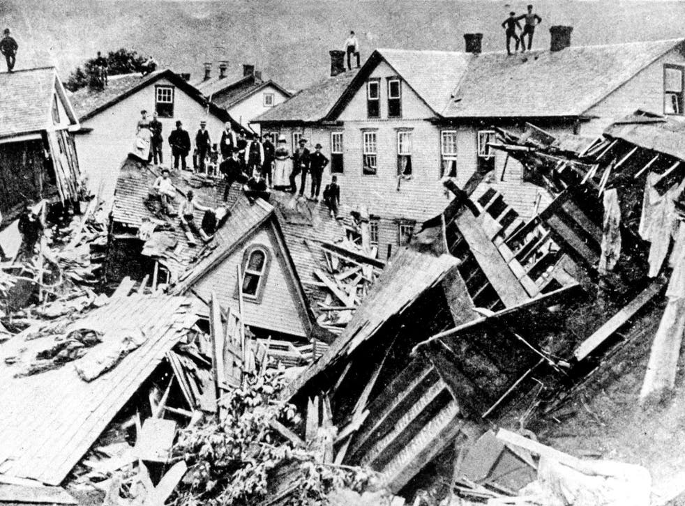 The carnage after Pennsylvania's Jonestown Flood in 1889. This region is home to the early history of whiskey in the US and the Whiskey Rebellion