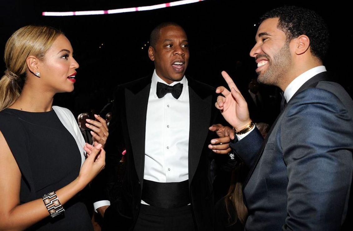 Beyonce, Jay-Z and Drake attend the 55th Annual GRAMMY Awards at STAPLES Center on February 10, 2013 in Los Angeles, California.