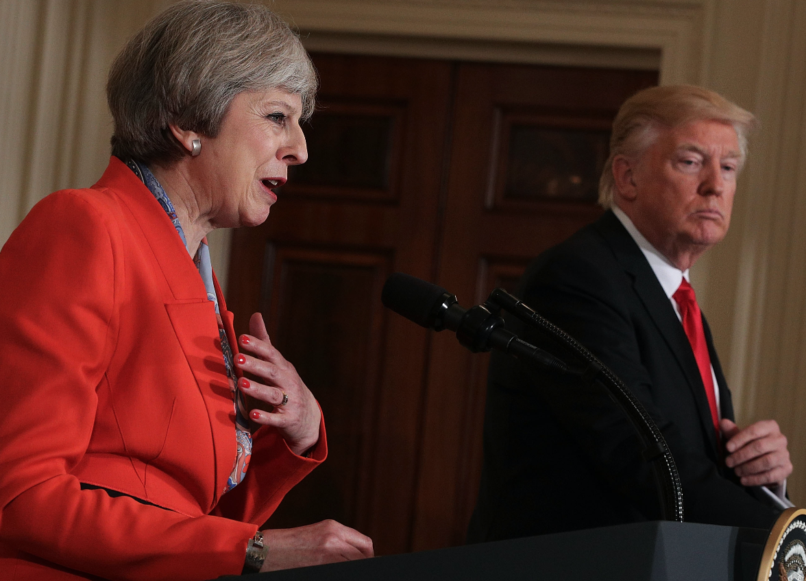 Theresa May promised Donald Trump she would encourage other European countries to meet the alliance’s target