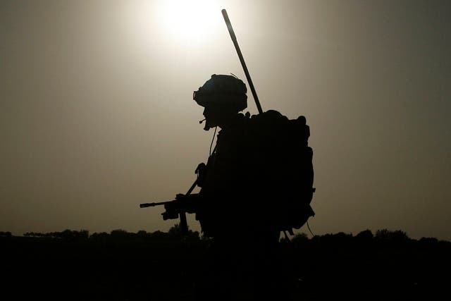 A British soldier  patrol in Helmand province, Afghanistan, in this file photo 