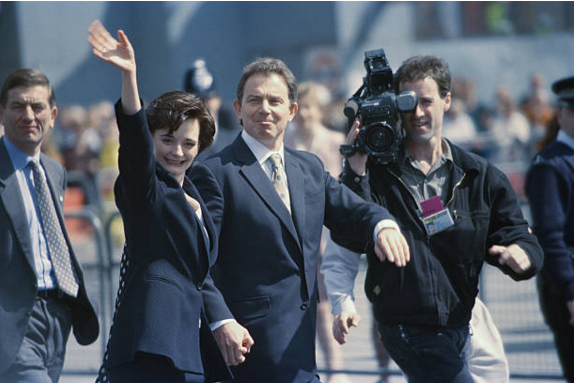 Tony Blair and Cherie attend the State Opening of Parliament, 14 May 1997. Photo by Colin Davey/Getty Images