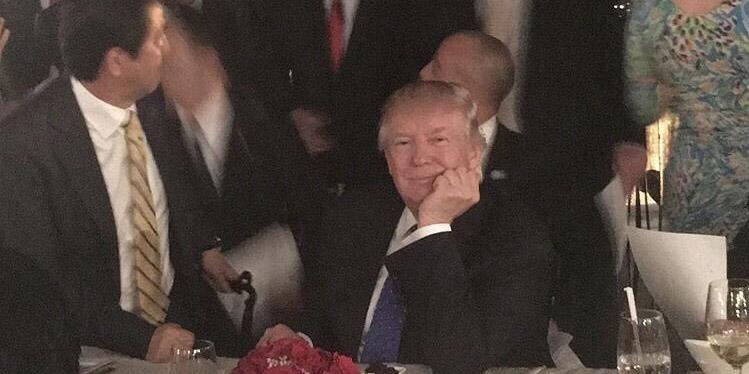 Donald Trump struck a pose among the Mar-a-Lago missile test chaos and
