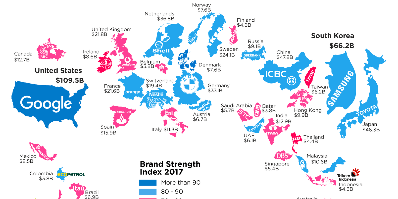 The Most Valuable Brands In The World Visualized Digg Vrogue