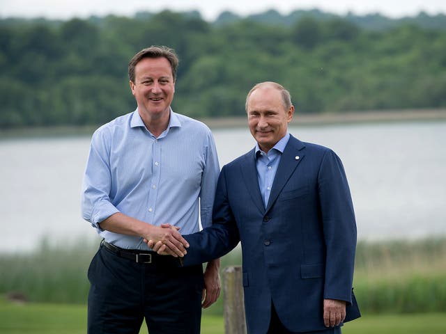 David Cameron and Vladimir Putin at the G8 Summit in Northern Ireland in June 2013 