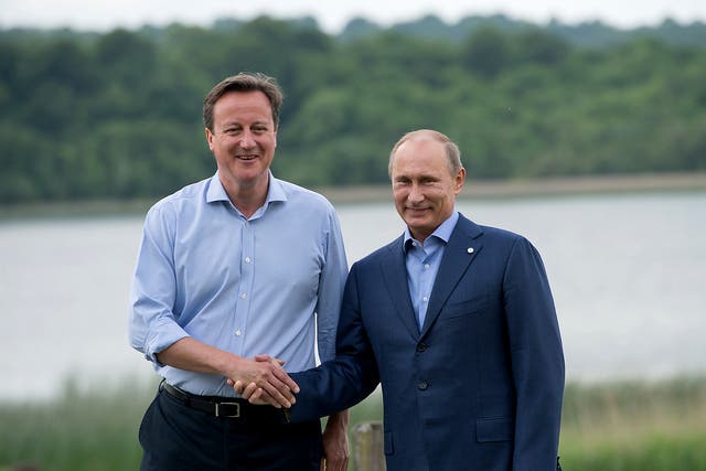 David Cameron and Vladimir Putin at the G8 Summit in Northern Ireland in June 2013 