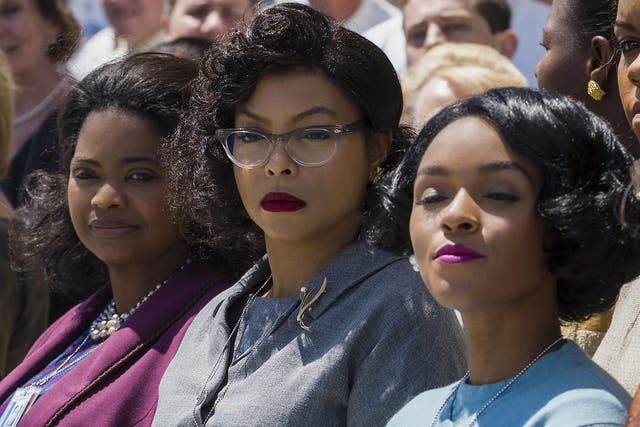 Octavia Spencer as Dorothy Vaughan, Taraji P Henson as Katherine Johnson and Janelle Monae as Mary Jackson star in the critically acclaimed film about three talented mathematicians