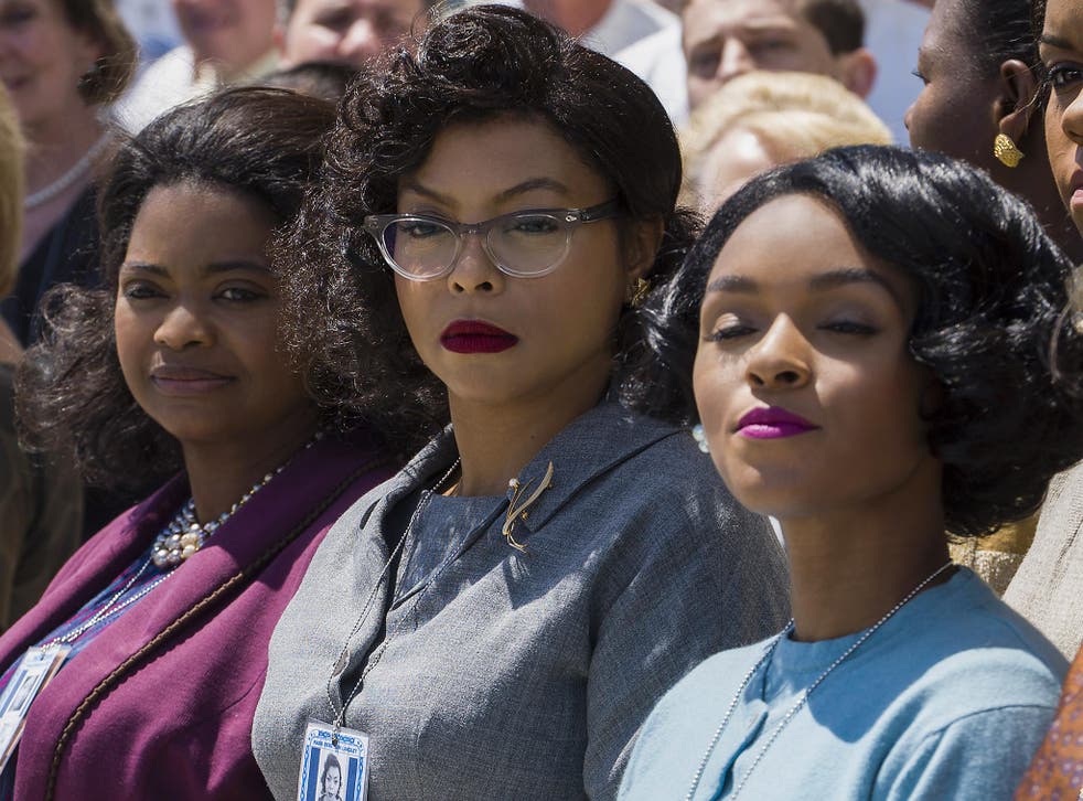 Octavia Spencer as Dorothy Vaughan, Taraji P Henson as Katherine Johnson and Janelle Monae as Mary Jackson star in the critically acclaimed film about three talented mathematicians