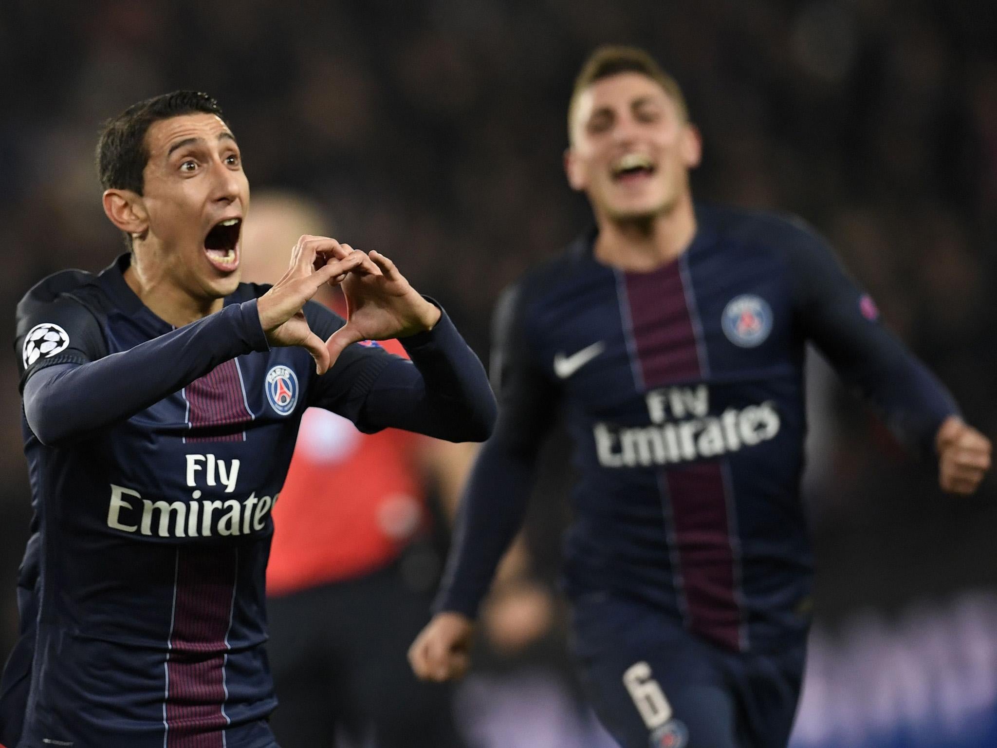 Angel Di Maria opened the scoring for PSG with a gorgeous free-kick
