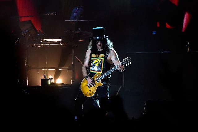 Slash performs with Guns N' Roses at Coachella Festival in 2016