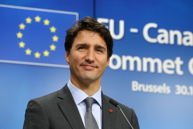 Justin Trudeau celebrated Canada’s trade deal with the European Union on Thursday