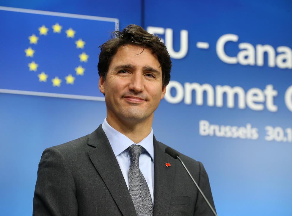 Justin Trudeau celebrated Canada’s trade deal with the European Union on Thursday