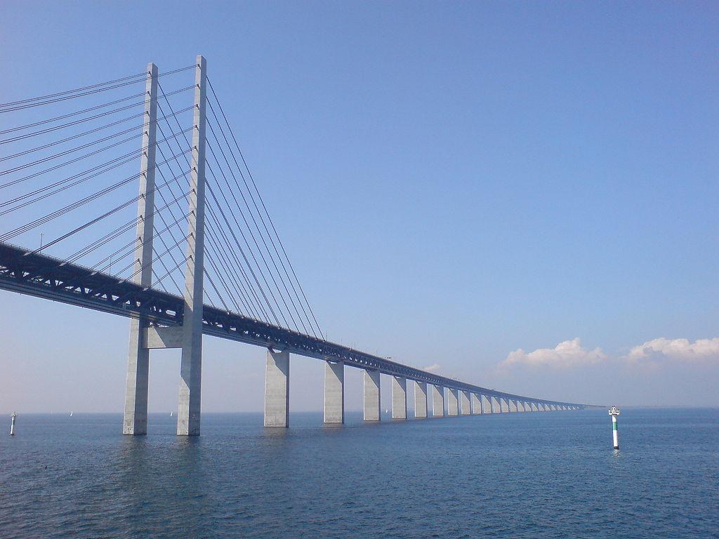 The Oresund bridge stretches to Sweden