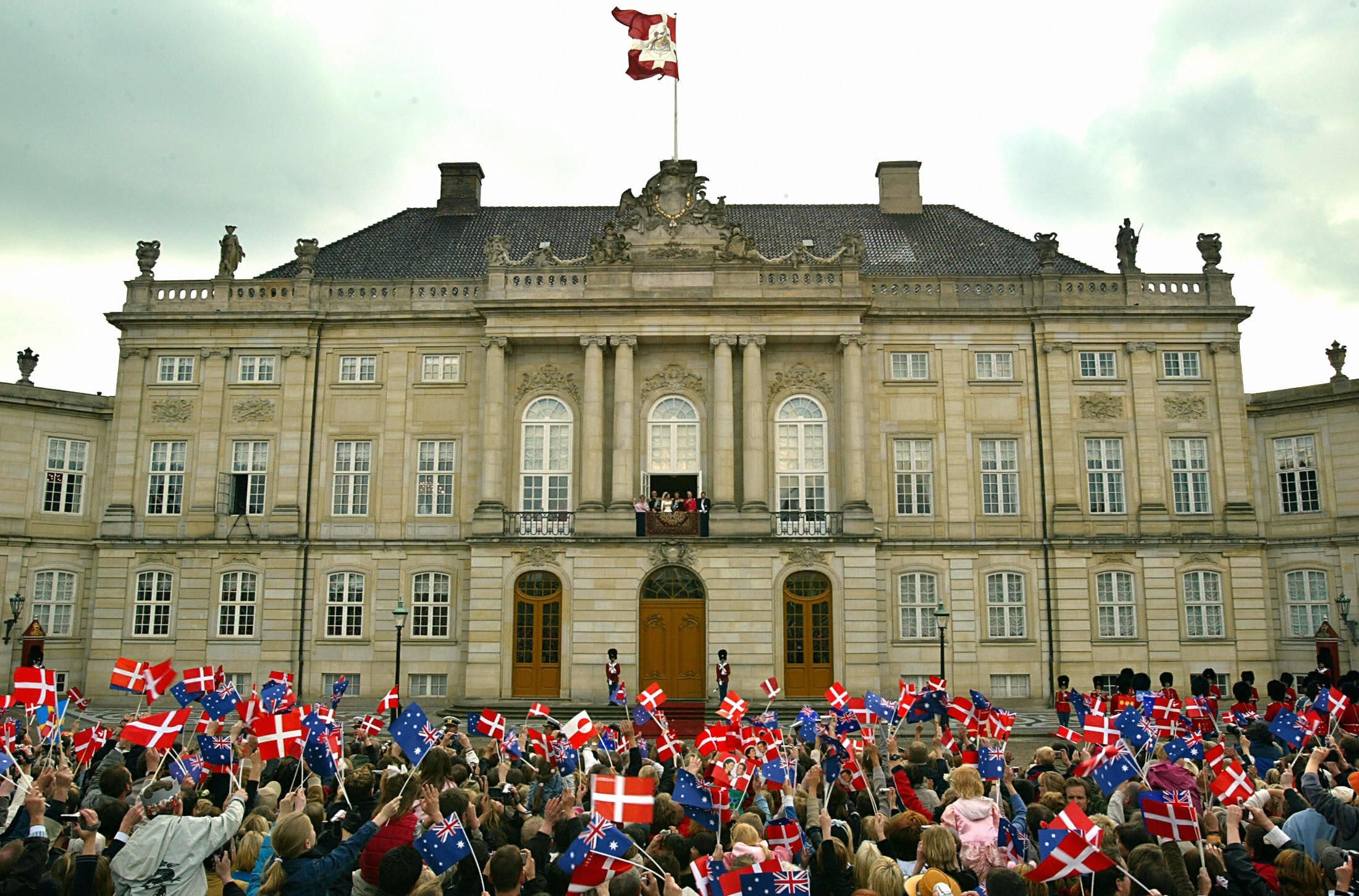 Amalienborg Palace is home to the Danish royals