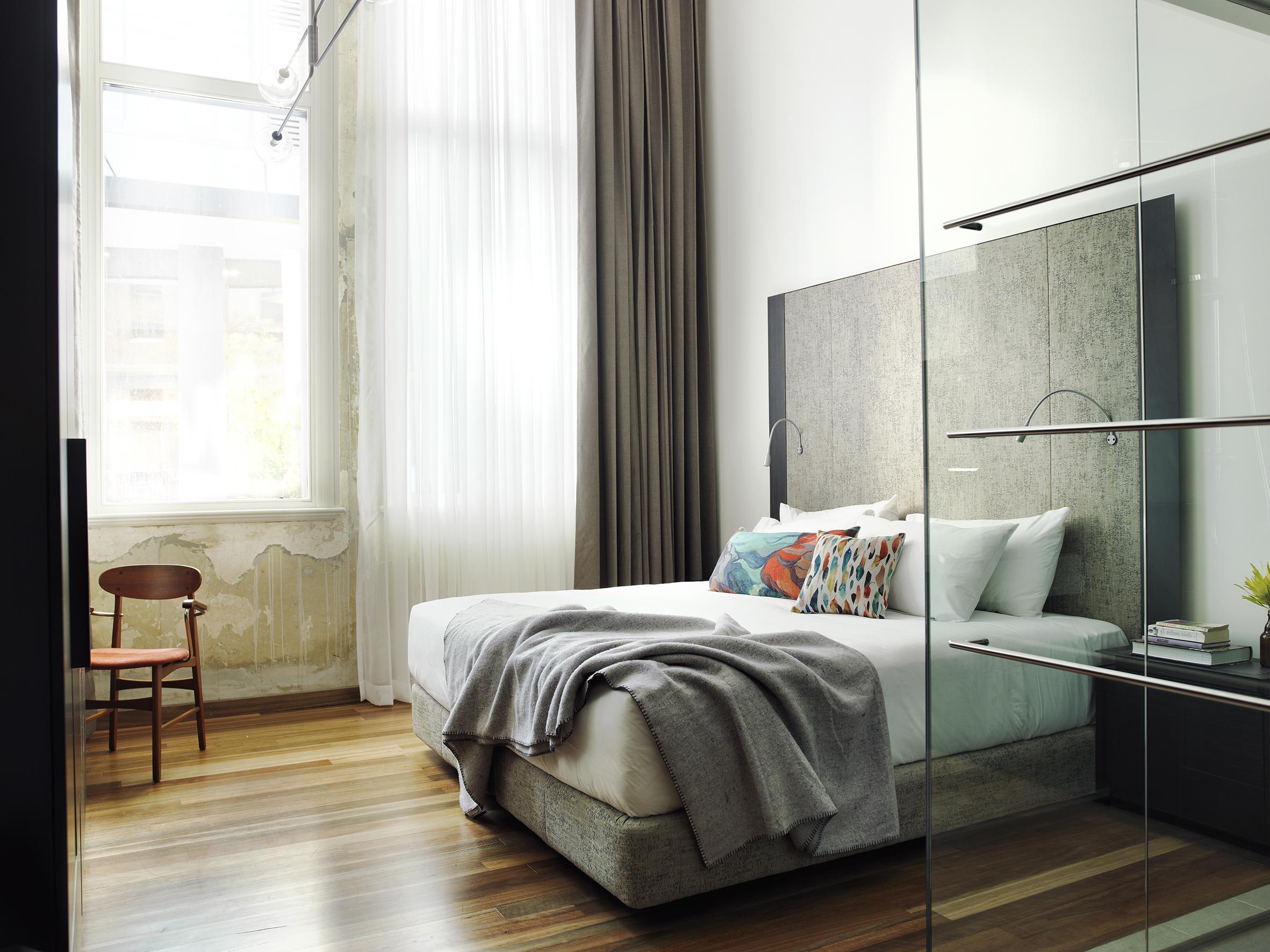 Throwing shade: rooms are decked out in muted colours