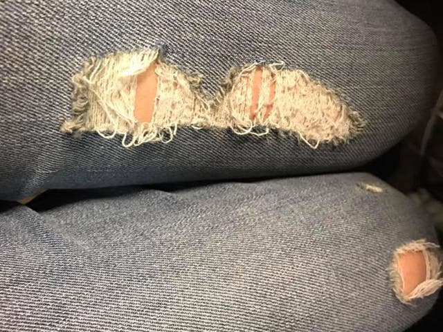 The ripped jeans worn by a 14-year-old girl detained by morality police in Iran