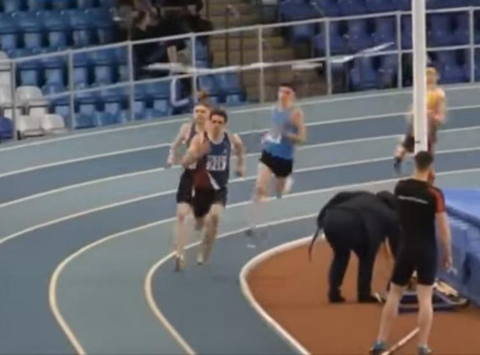 Irish runner denied victory after freak accident with 'Spider Man' pole  vault bar | The Independent | The Independent