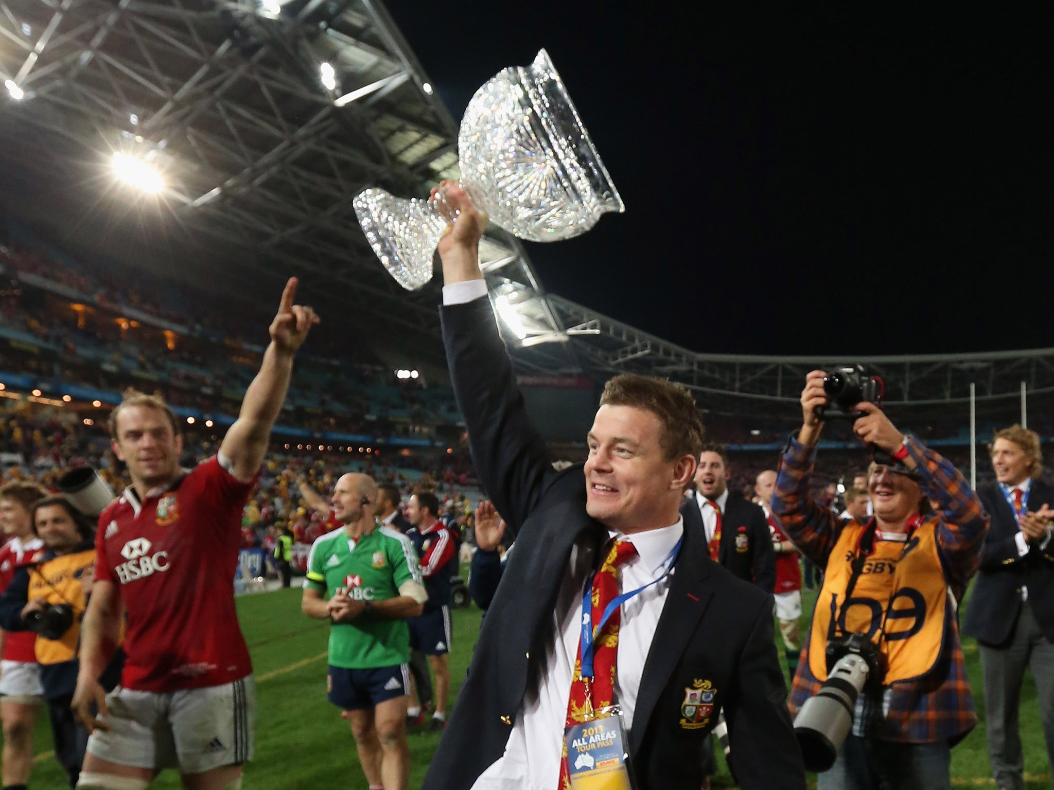 Brian O'Driscoll lifted the Tom Richards Cup with the British and Irish Lions in 2013