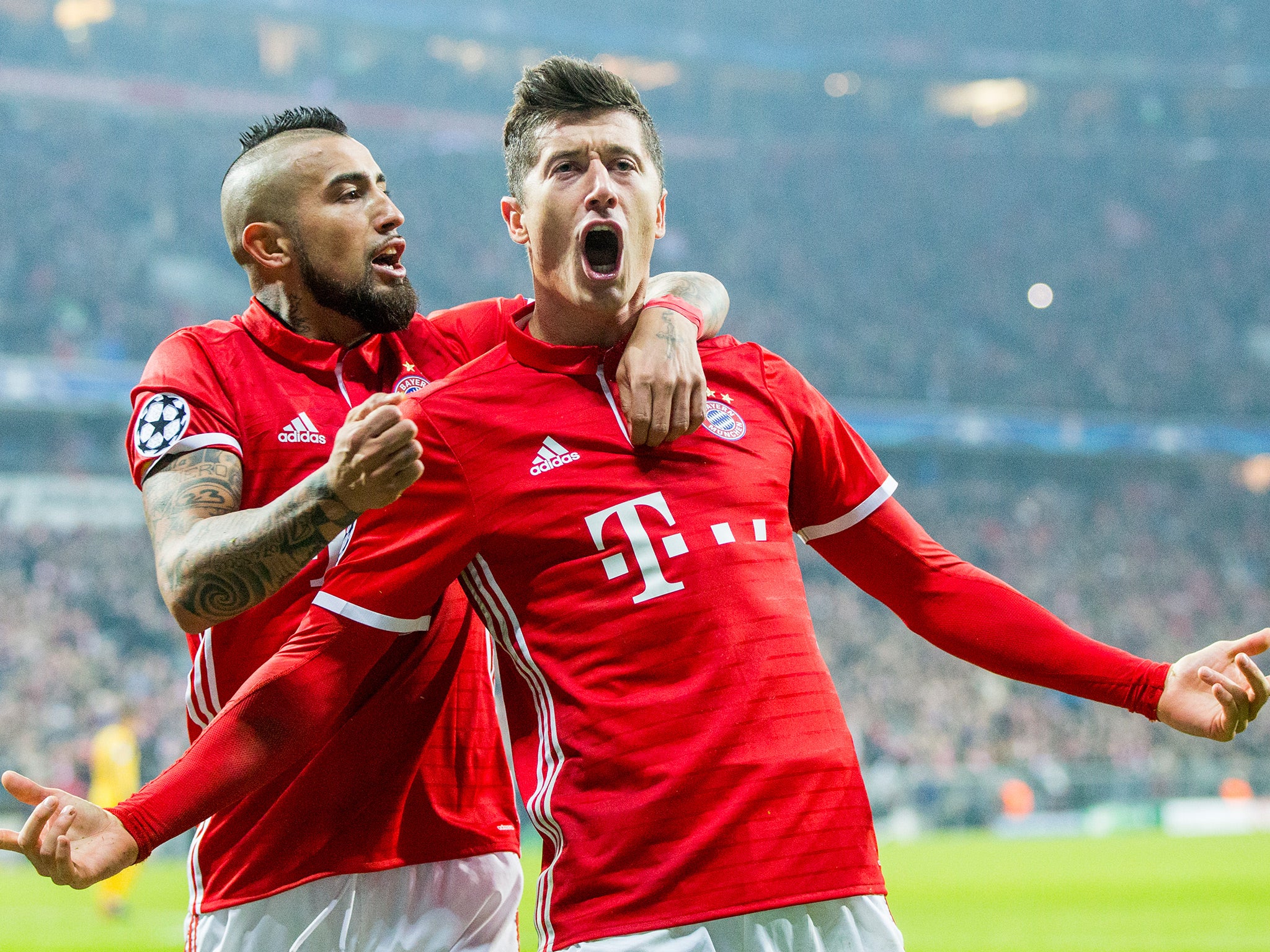 Robert Lewandowski's towering header restored Bayern's lead in the second half