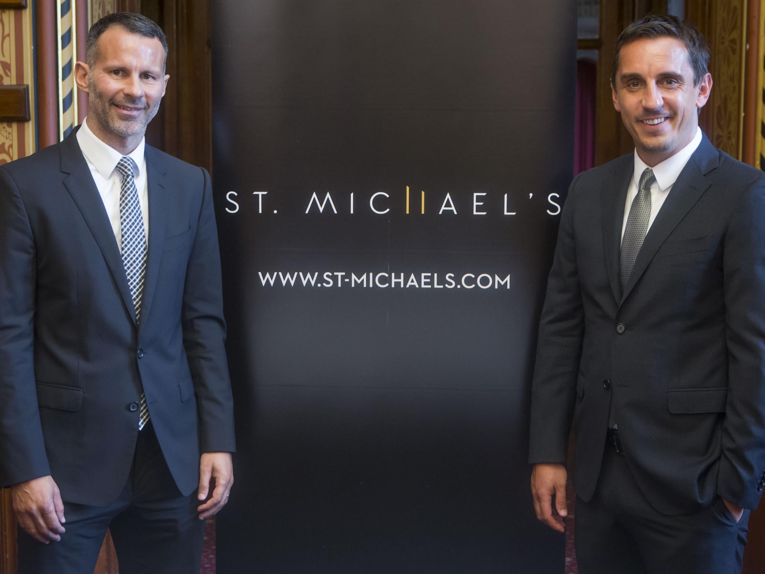 Football stars Ryan Giggs and Gary Neville unveil their multi-million-pound plans to build two new skyscrapers in central Manchester