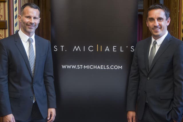 Football stars Ryan Giggs and Gary Neville unveil their multi-million-pound plans to build two new skyscrapers in central Manchester