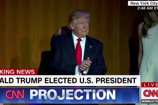 CNN's announcement of Trump's win during the election