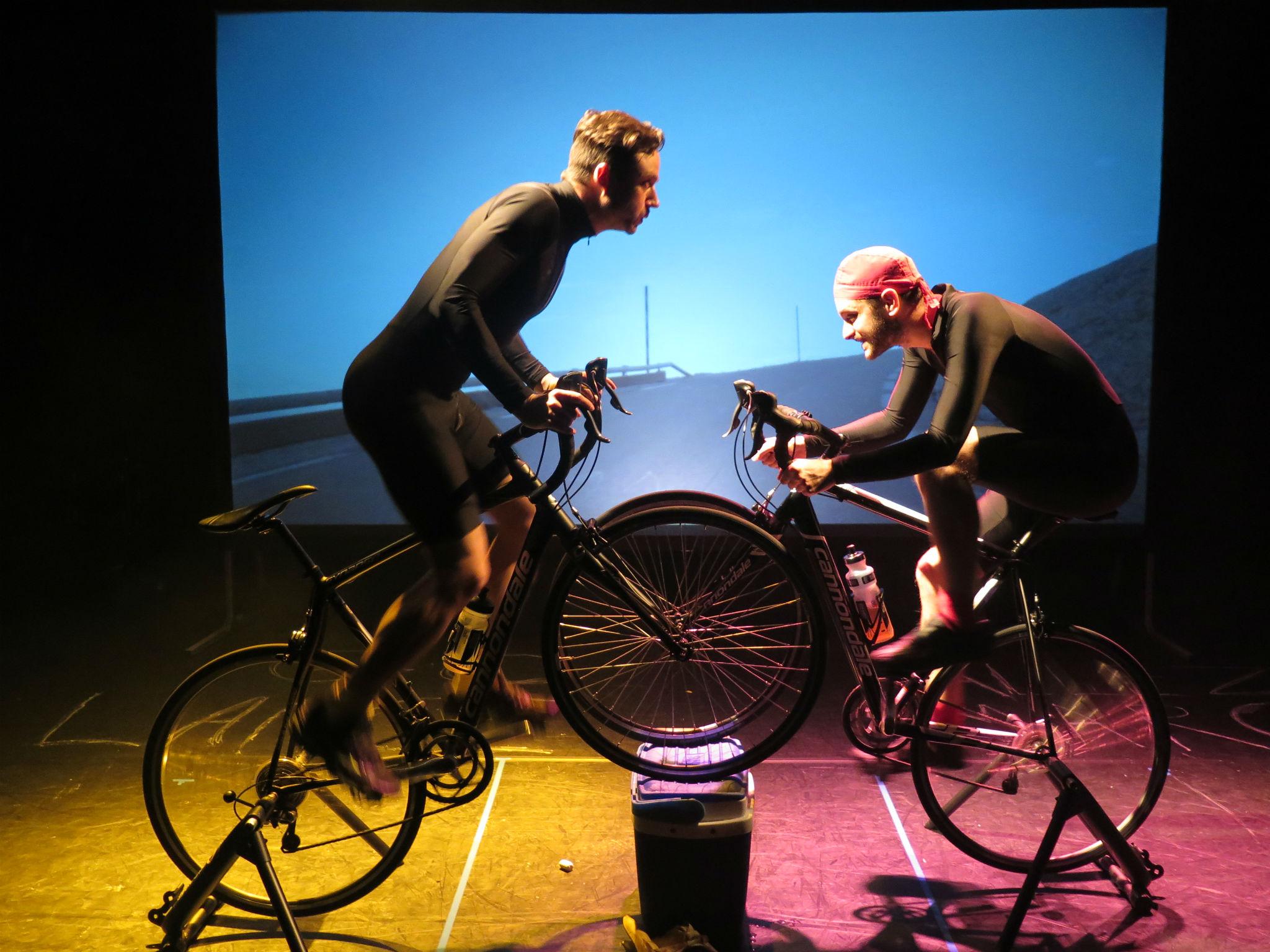 Alexander Gatehouse as Lance Armstrong and Tom Barnes as Marco Pantini in ‘Ventoux’
