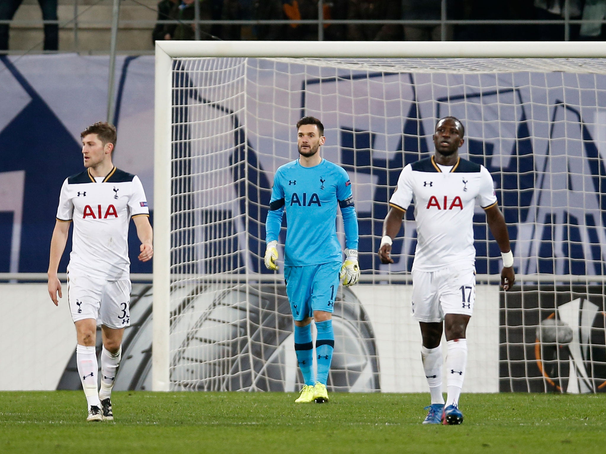 Tottenham's players after conceding in the second half