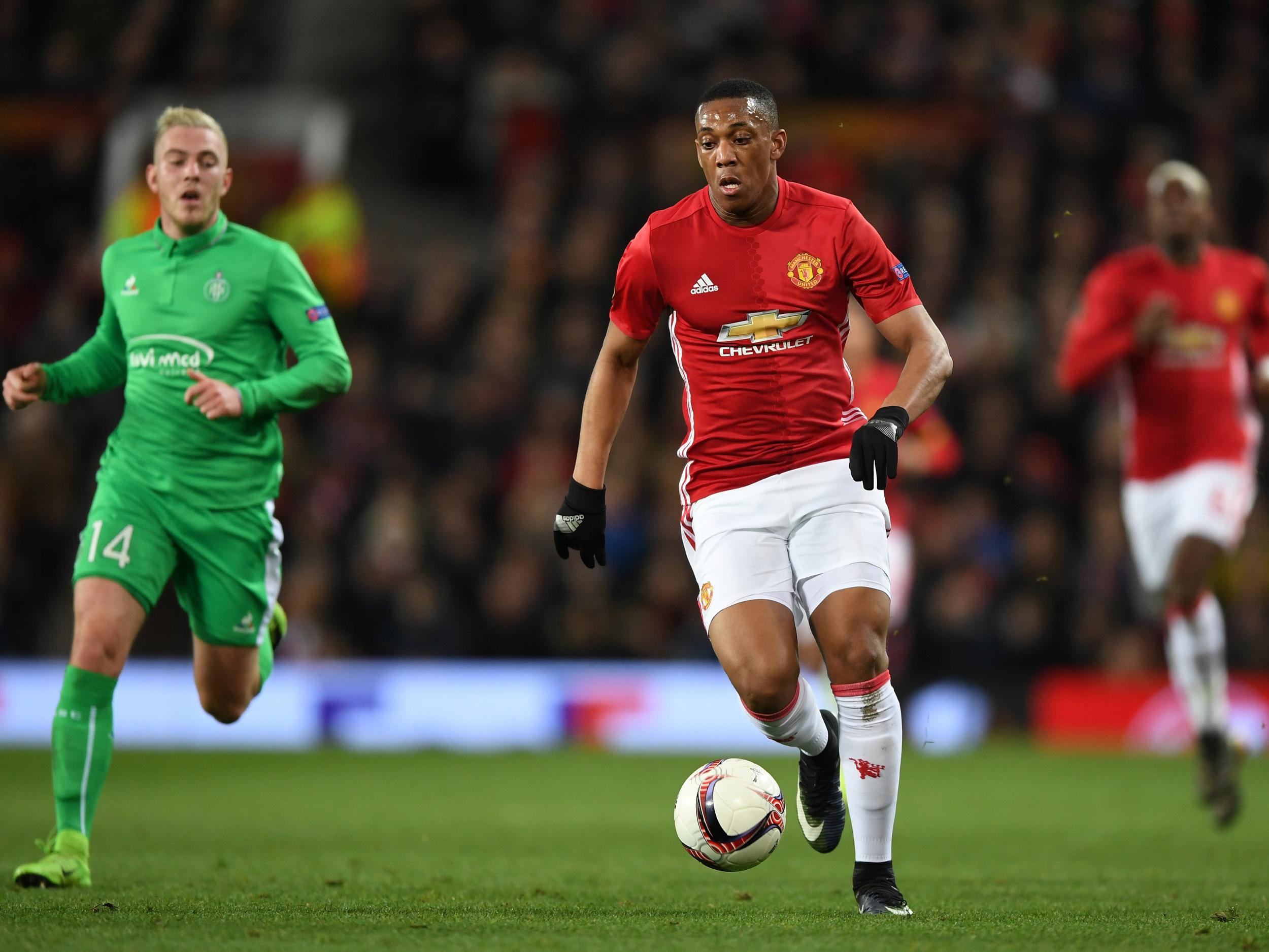 Martial was a constant threat down the left