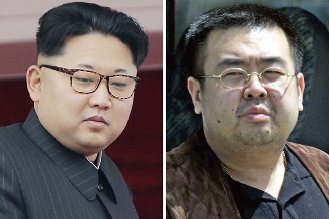 North Korean leader Kim Jong-Un, left, and his half-brother Kim Jong-Nam