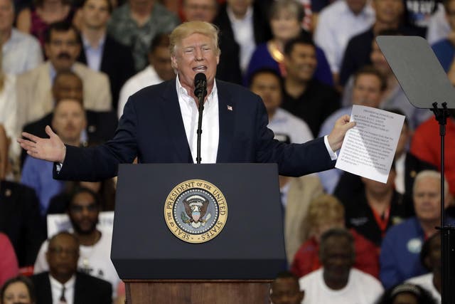 Donald Trump denounced the media at his Florida rally