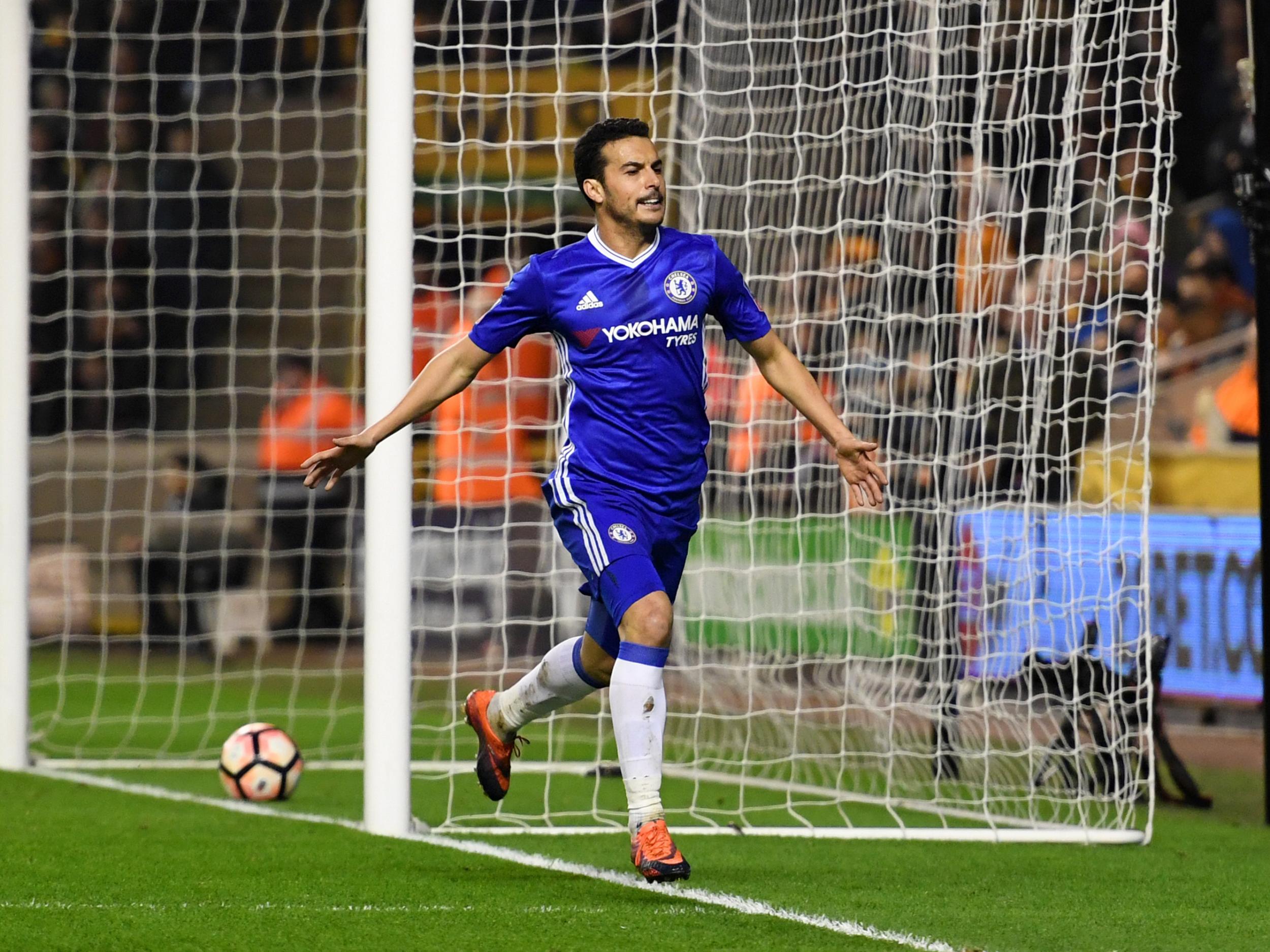 Pedro played as a wing-back against Wolves and got on the scoresheet