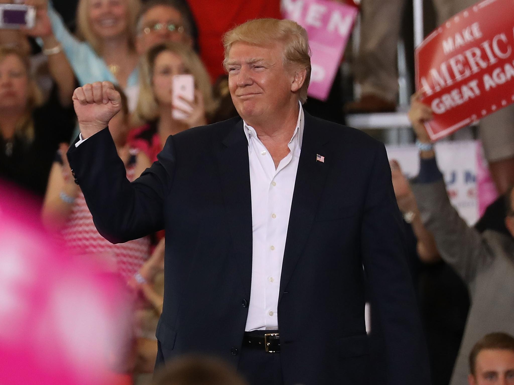 &#13;
Donald Trump supported the idea of 'safe zones' at a supporters' rally in Florida Getty Images)&#13;