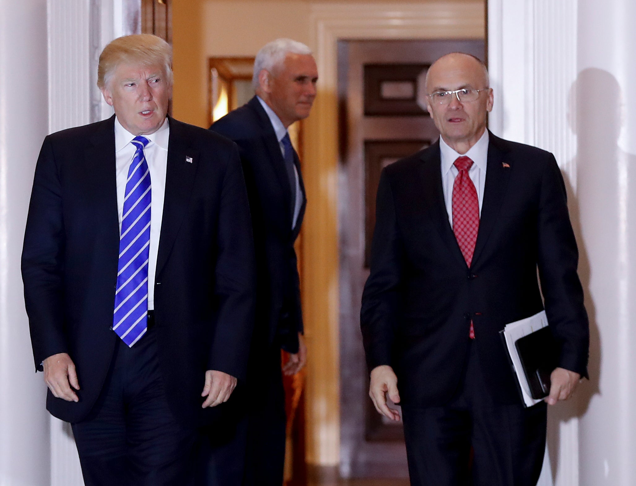 Donald Trump with Andrew Puzder, one of several Presidential nominees to have withdrawn from consideration or resigned in recent days