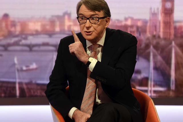 Former EU Trade Commissioner Lord Mandelson said the EU's offer of the possibility of a comprehensive free trade agreement was an 'olive branch' on their part