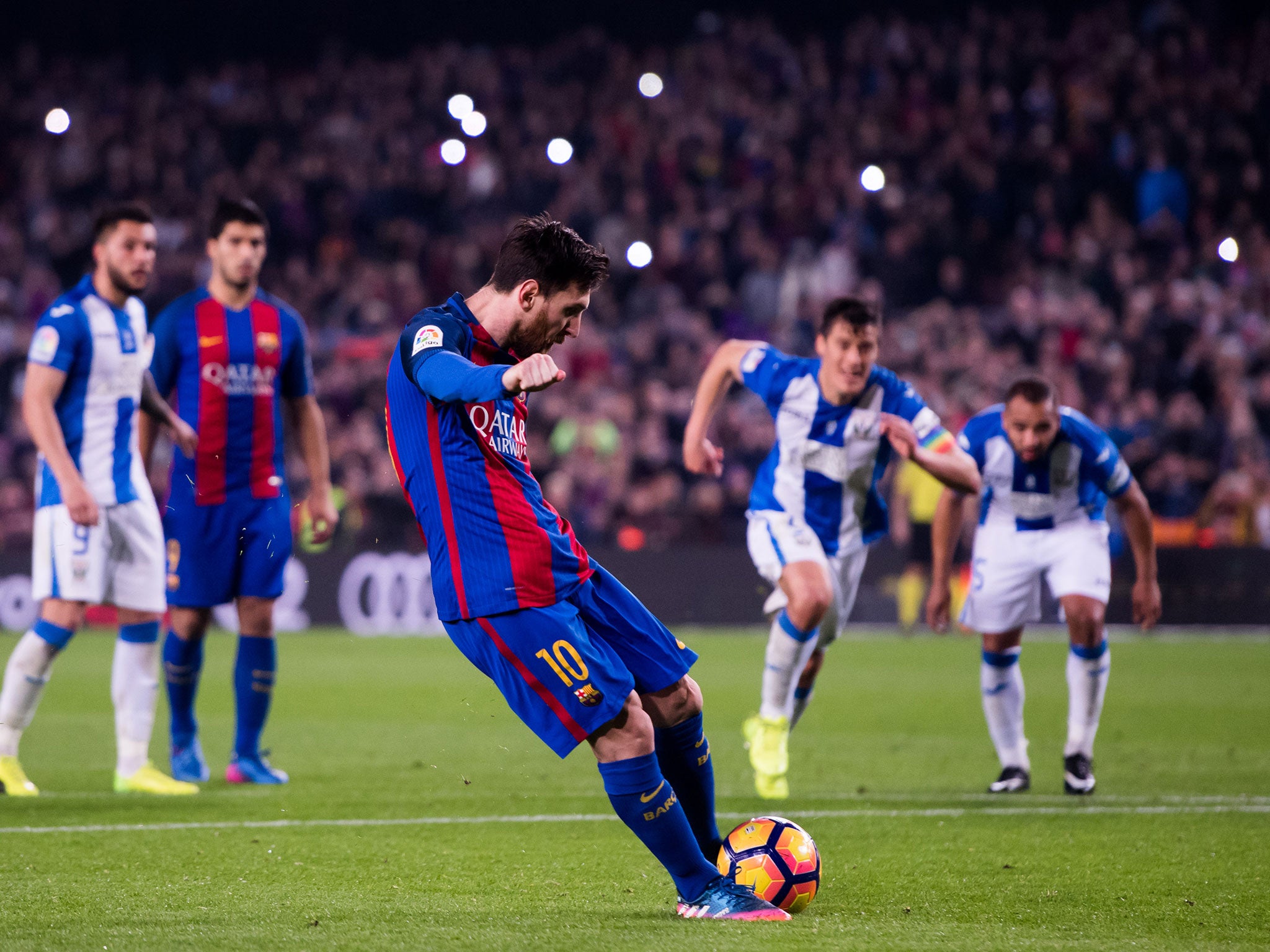 Lionel Messi's late penalty secured all three points for Barcelona against Leganes
