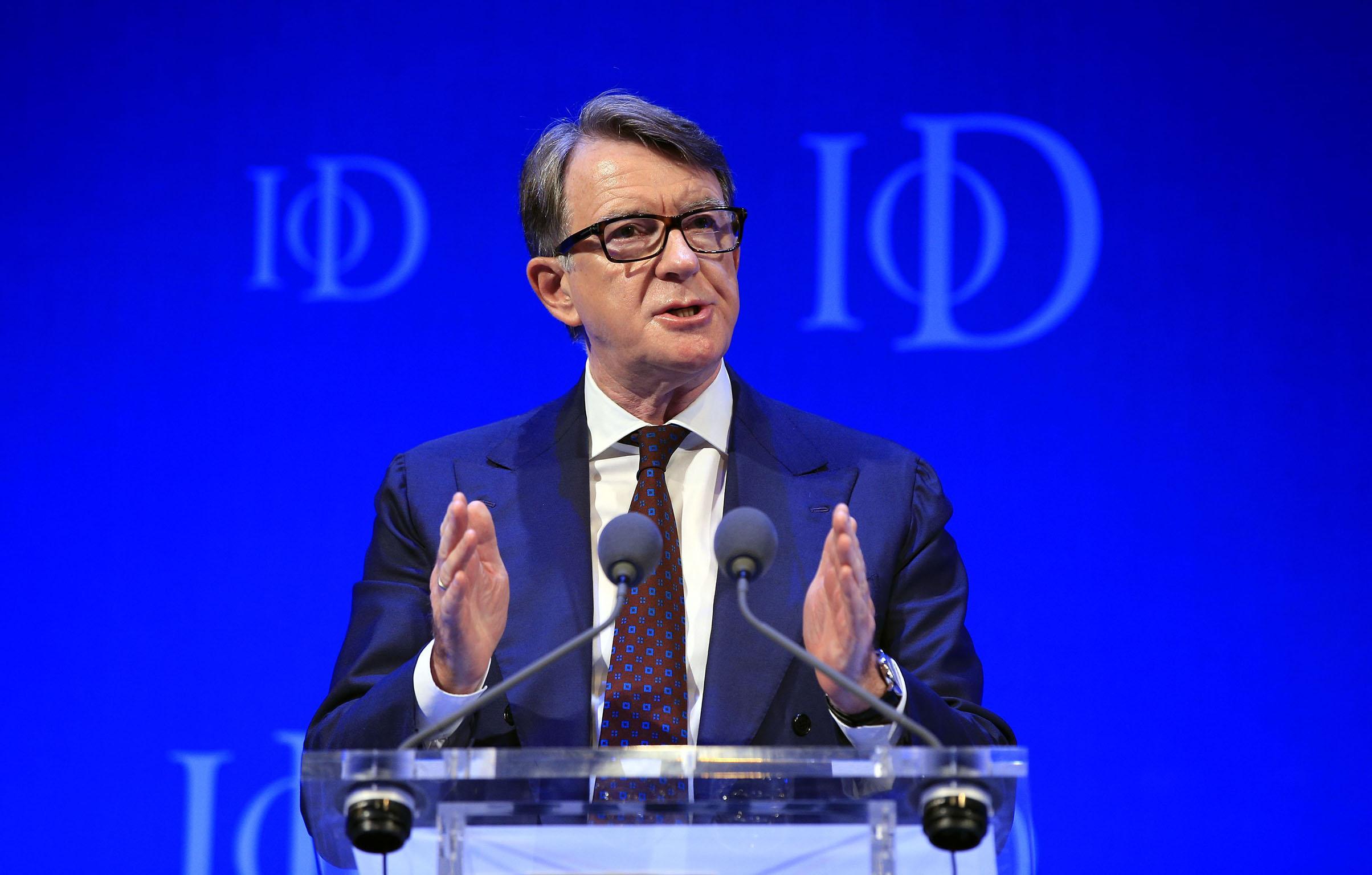 Lord Mandelson, speaking at a separate event yesterday