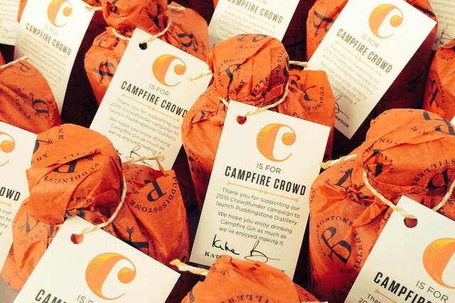 Bottles of Campfire wrapped as a ‘thank you’ to the crowdfunded start-up brand’s supporters 