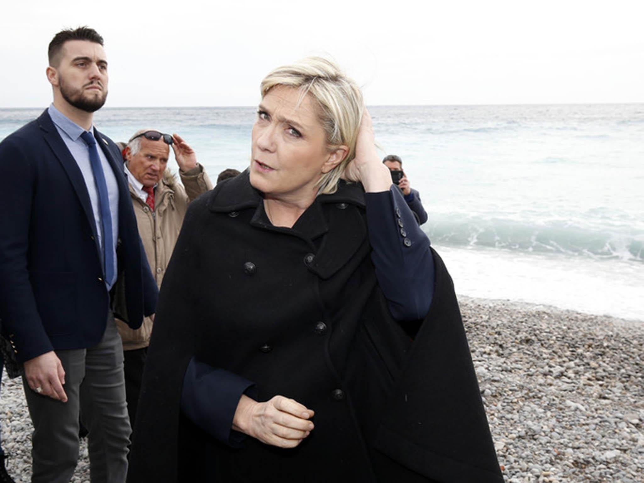 Le Pen on the campaign trail in Nice