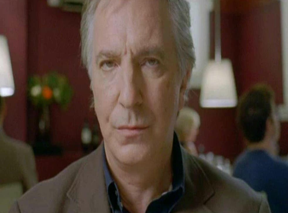 You can feel Rickman’s character’s passion burning, completely abortively and misdirected as anger while he monopolises the merlot