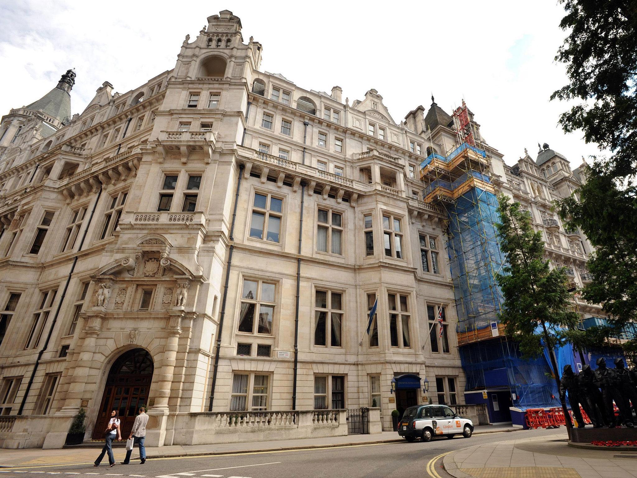 The Royal Horseguards hotel, a five-star luxury London hotel located near Embankment, was given a hygiene rating of just two