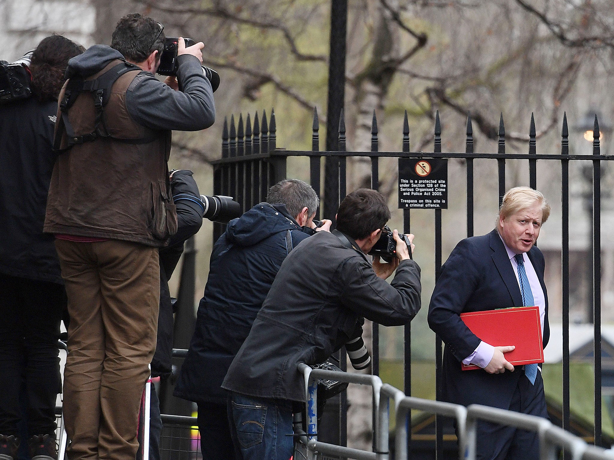 Foreign Secretary Boris Johnson arriving at 10 Downing Street, London for the weekly cabinet meeting