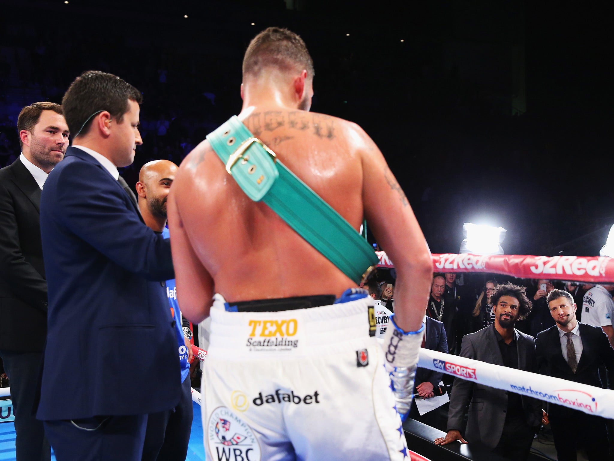 Bellew confronted Haye after successfully defending his crown against BJ Flores