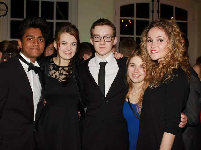 Third-year biology student Ed Straw (centre) and his flatmates Shree, Rose and Steph (pictured)