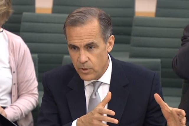 Bank of England Governor Mark Carney giving evidence to the Treasury Select Committee in the House of Commons