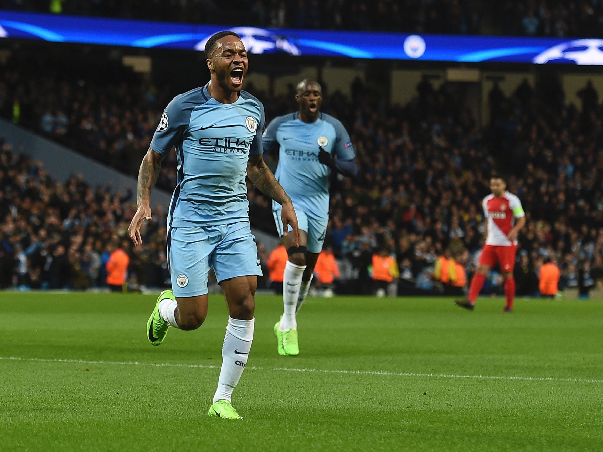 Raheem Sterling opened the scoring with a tidy finish after 26 minutes