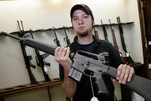 Many states allow the sale of assault rifles like these