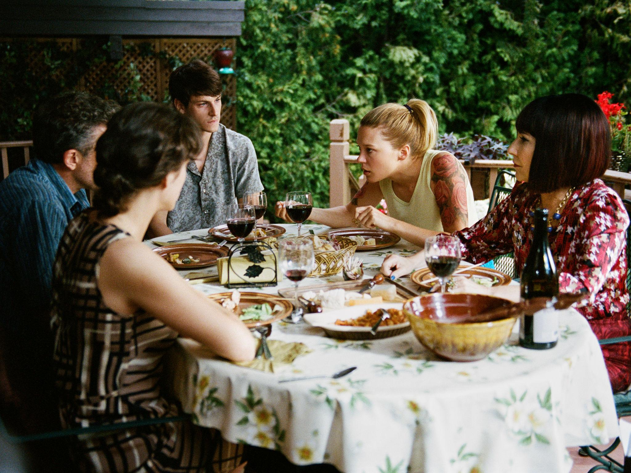 &#13;
A scene from ‘It's Only the End of the World’: Seydoux (centre) as Suzanne holding court at a family dinner sitting next to Nathalie Bayer (right), Gas​pard Ulliel (left) and Vincent Cassel and Marion Cotillard &#13;